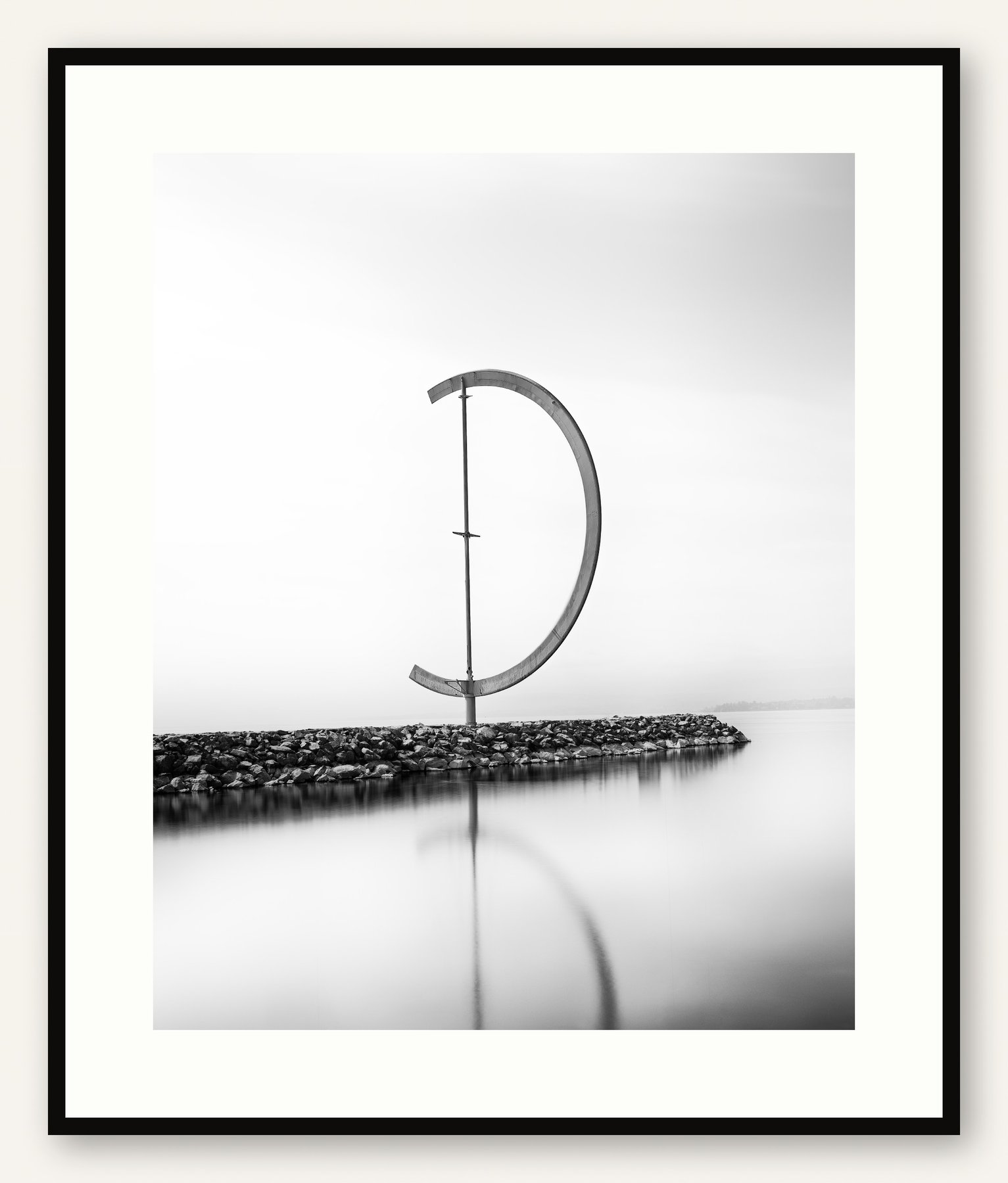Eole, Lake Geneva, framed black and white print by Kofi Amoa