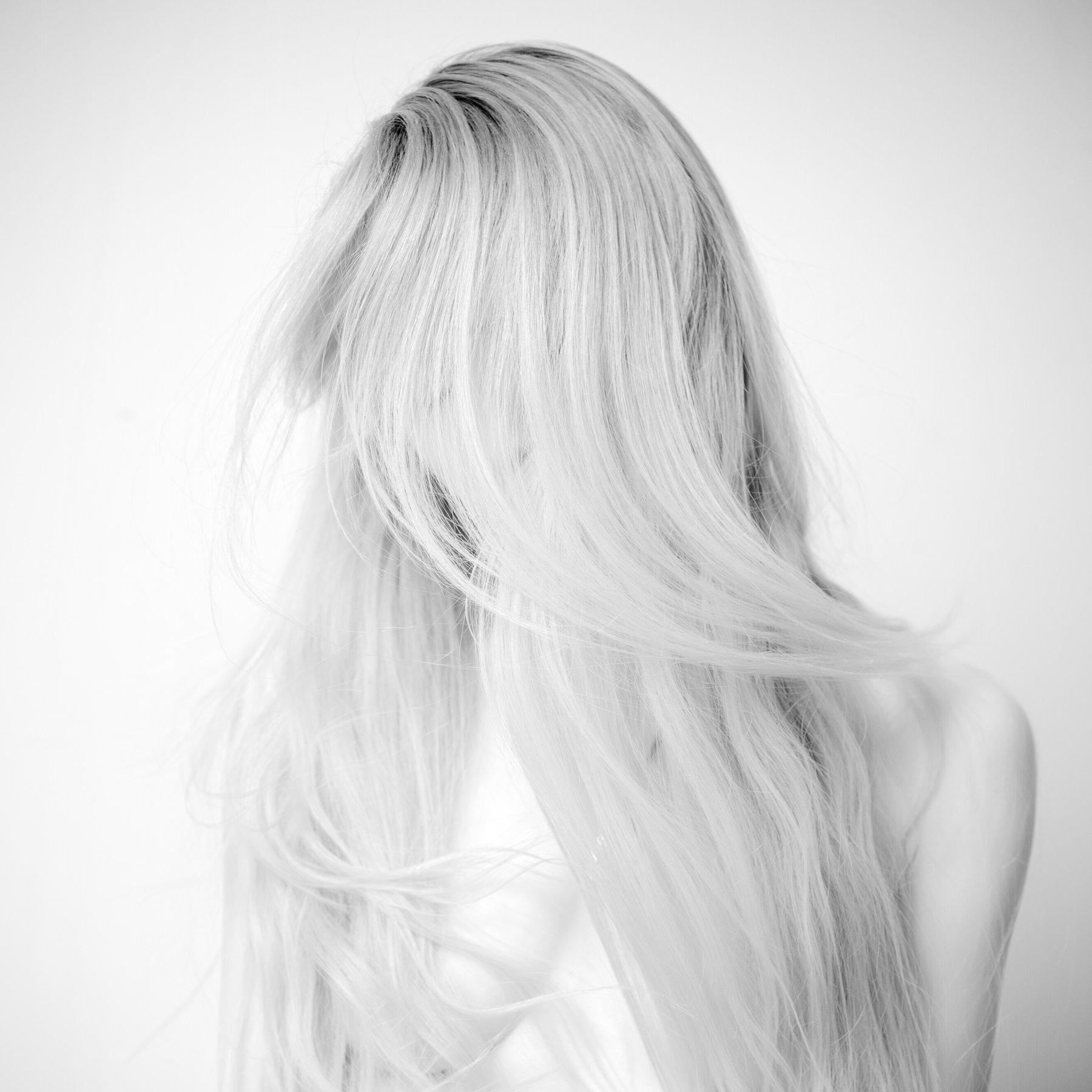 Cascade — black and white figure study, Porcelain series, fine art photography print by Kofi Amoa