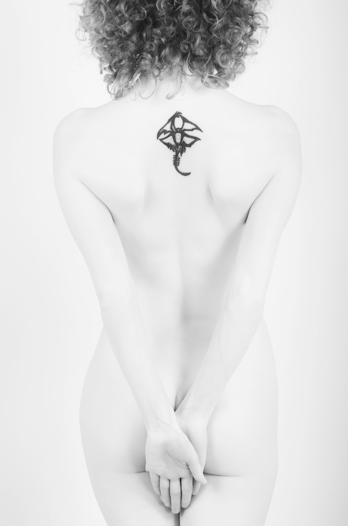 Marked — black and white figure study, Porcelain series, fine art photography print by Kofi Amoa