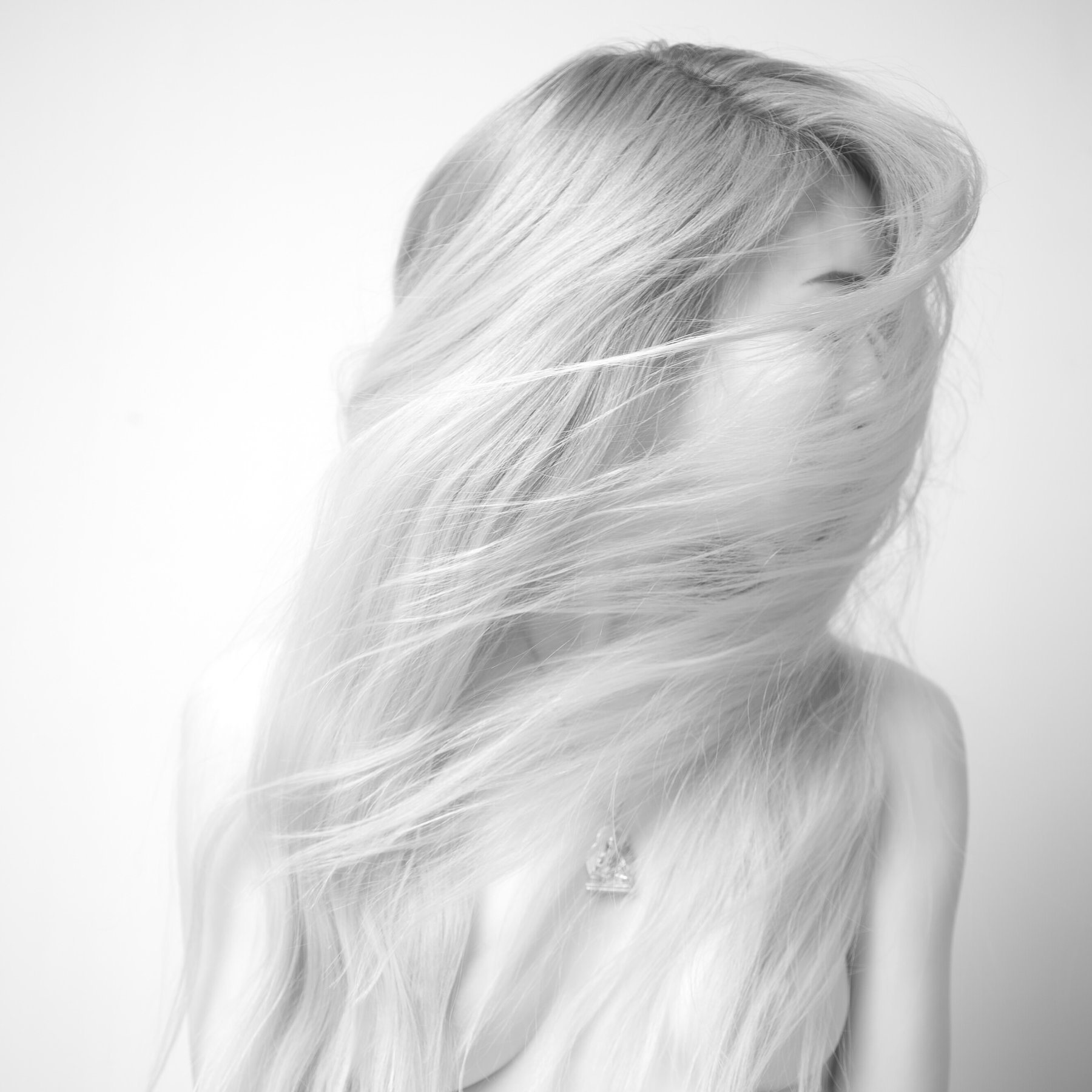 Veil — black and white figure study, Porcelain series, fine art photography print by Kofi Amoa
