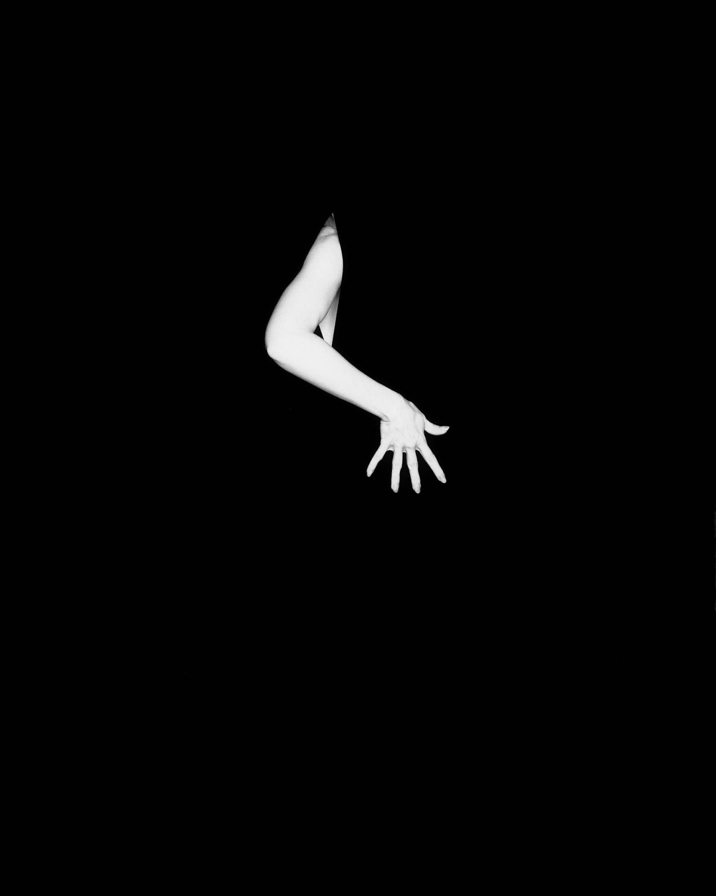 Almost — black and white nude figure study, Void series, fine art photography print by Kofi Amoa