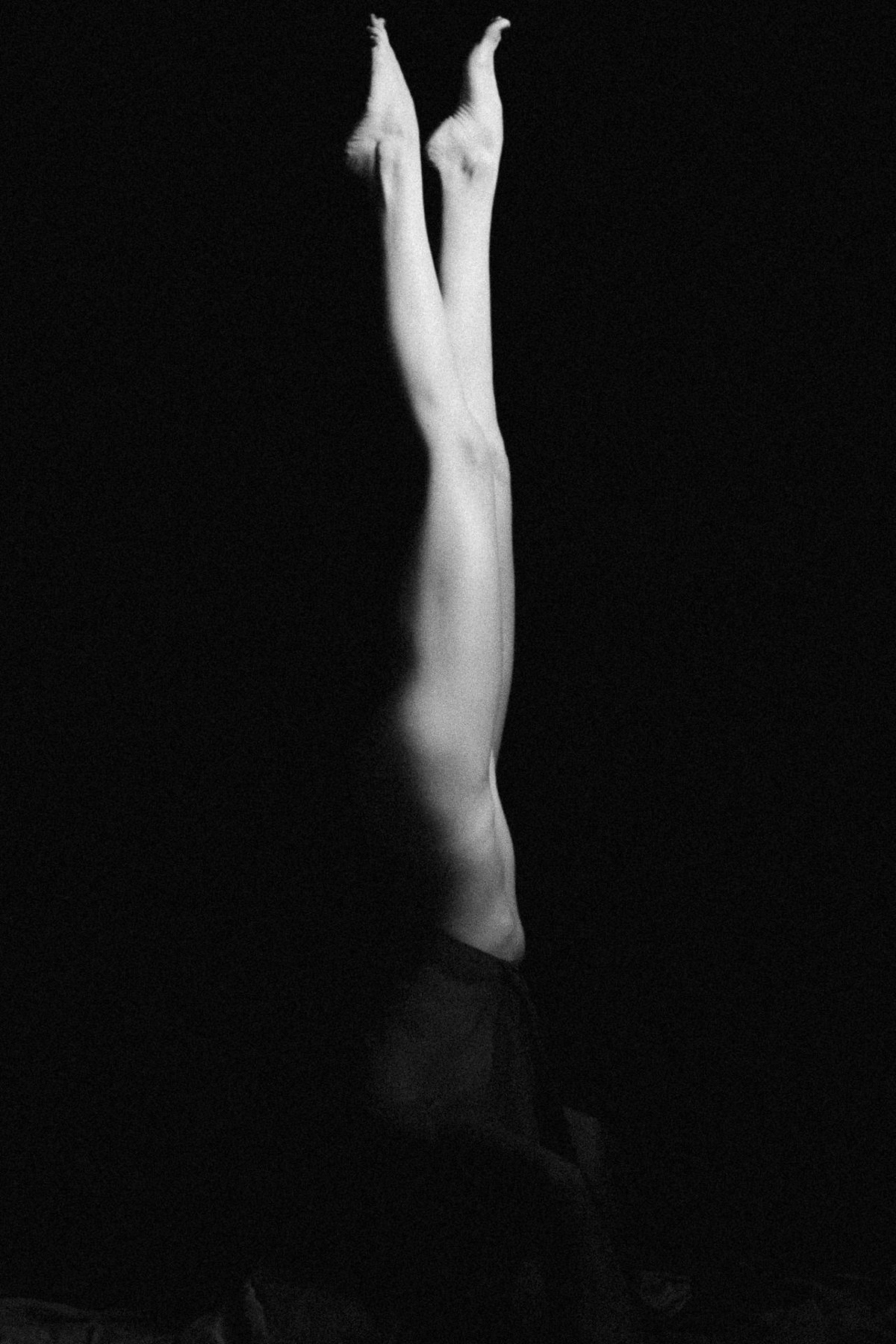 Ascent — black and white nude figure study, Void series, fine art photography print by Kofi Amoa