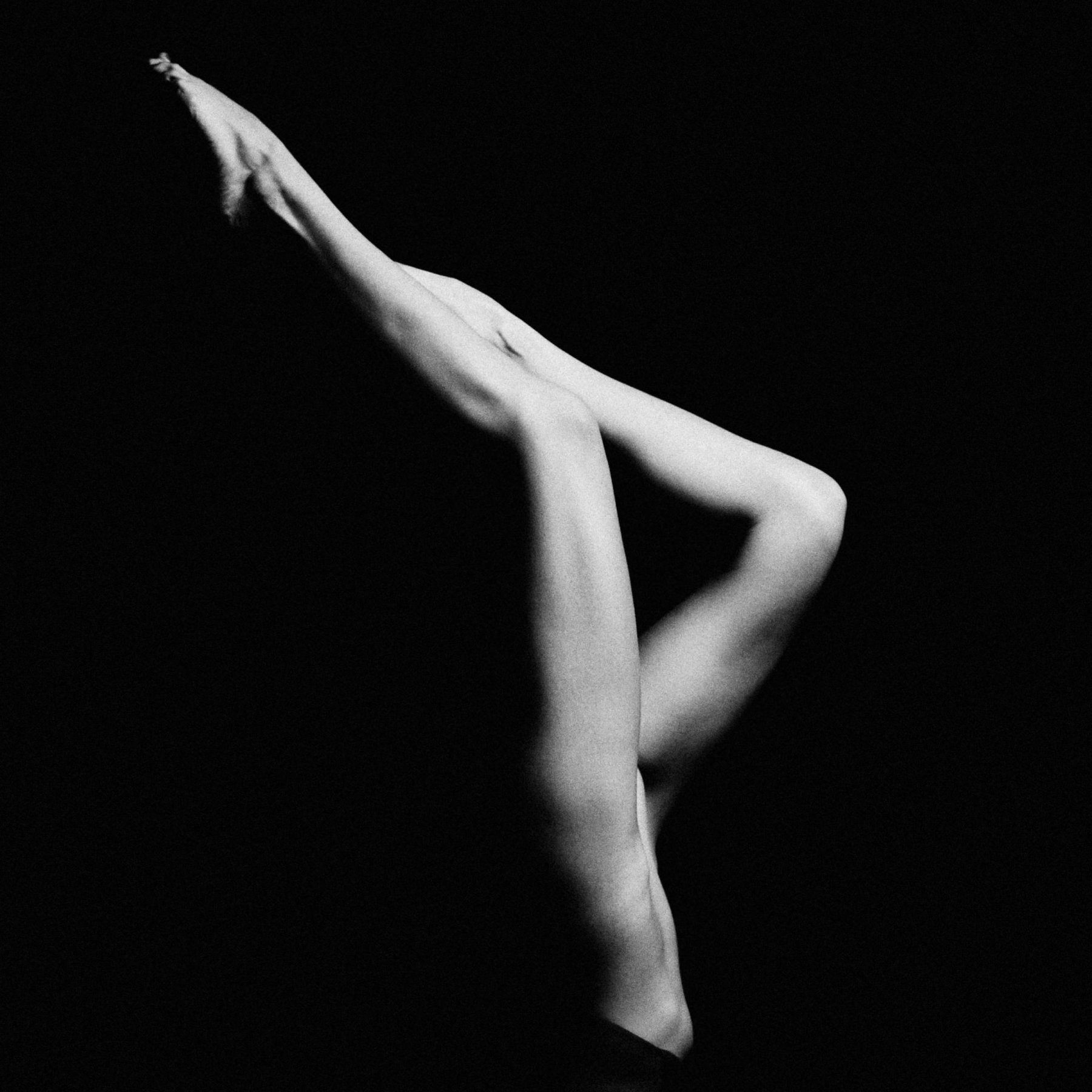 Needle — black and white nude figure study, Void series, fine art photography print by Kofi Amoa